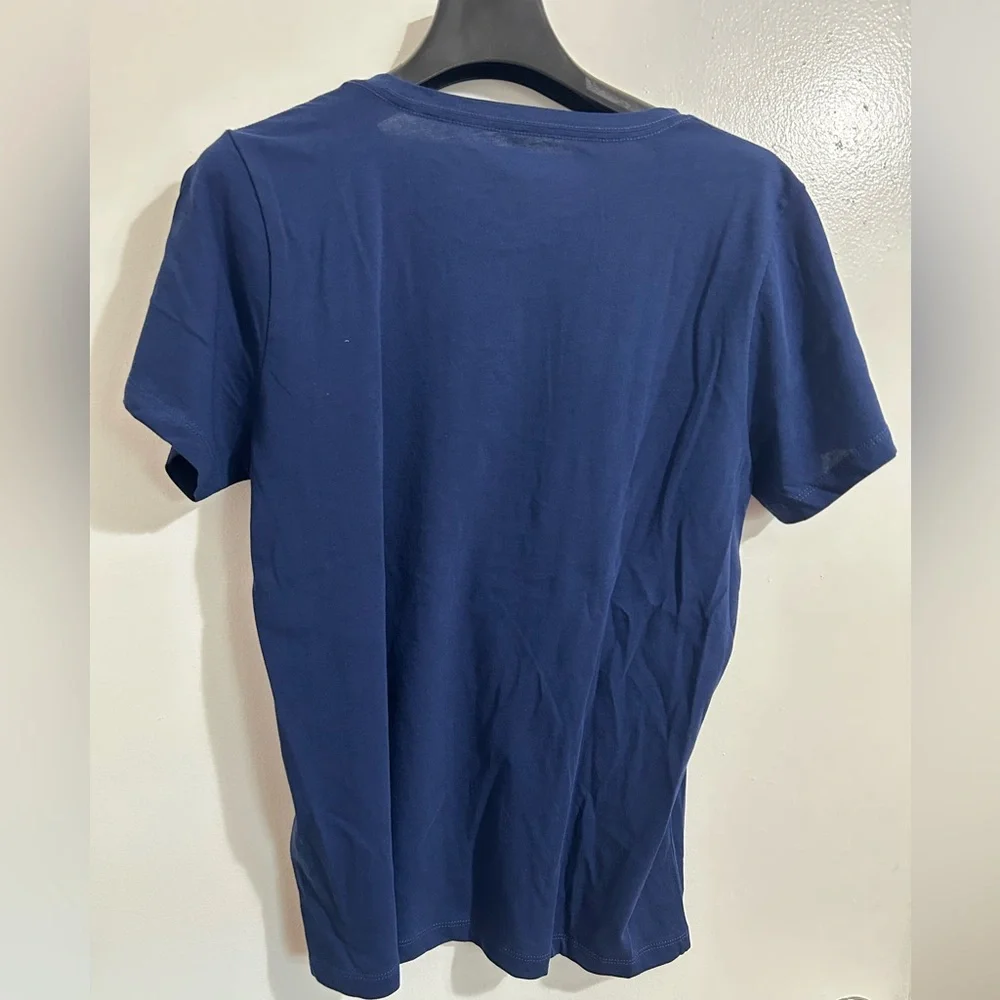 Women’s J. Crew Blue T-Shirt with American Flag Design - Picture 5 of 5